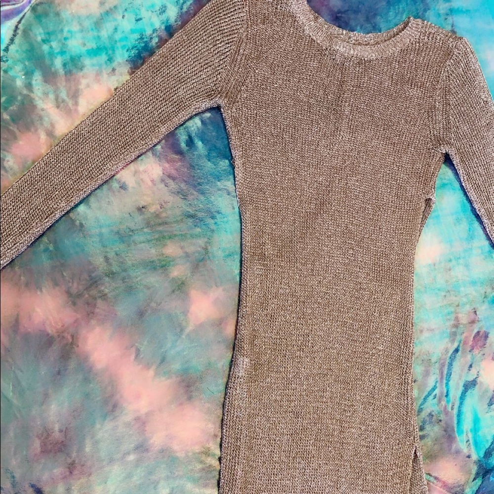 Sheer Rose Gold bathing suit cover up